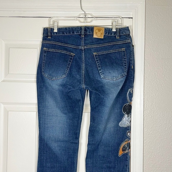 Vintage Disney Minnie Mouse Painted Jeans Womens 10 Blue Mid Rise Distressed - Picture 11 of 16